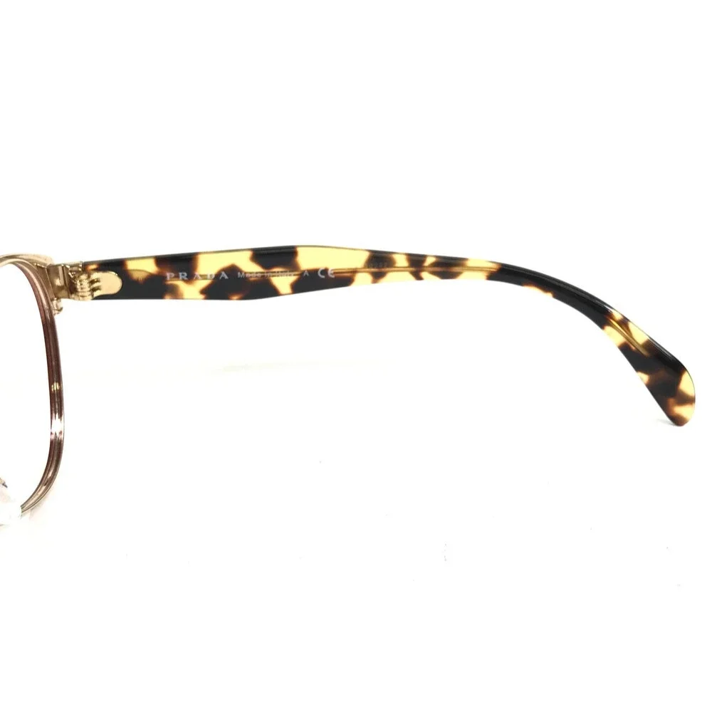 Prada Eyeglasses Frames VPR58U TY7-1O1 Brown Tortoise Cat Eye Wire Rim 53-17-140